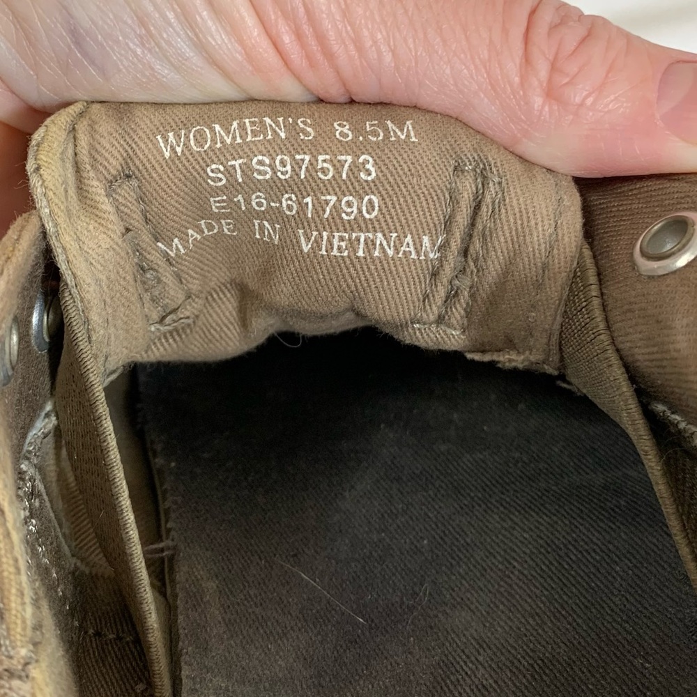 SPERRY TOPSIDERS taupe STS97573 flats Boat Shoes canvas and cotton Women’s 8.5 - Picture 10 of 16